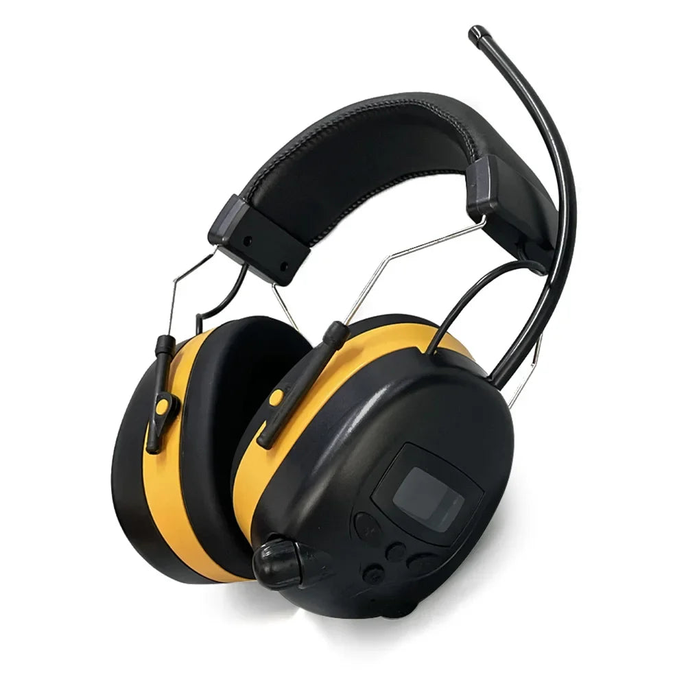 AM FM Radio Headphone Ear Protection Noise Reduction Earmuff Comfortable Hearing Protector with Digital Display
