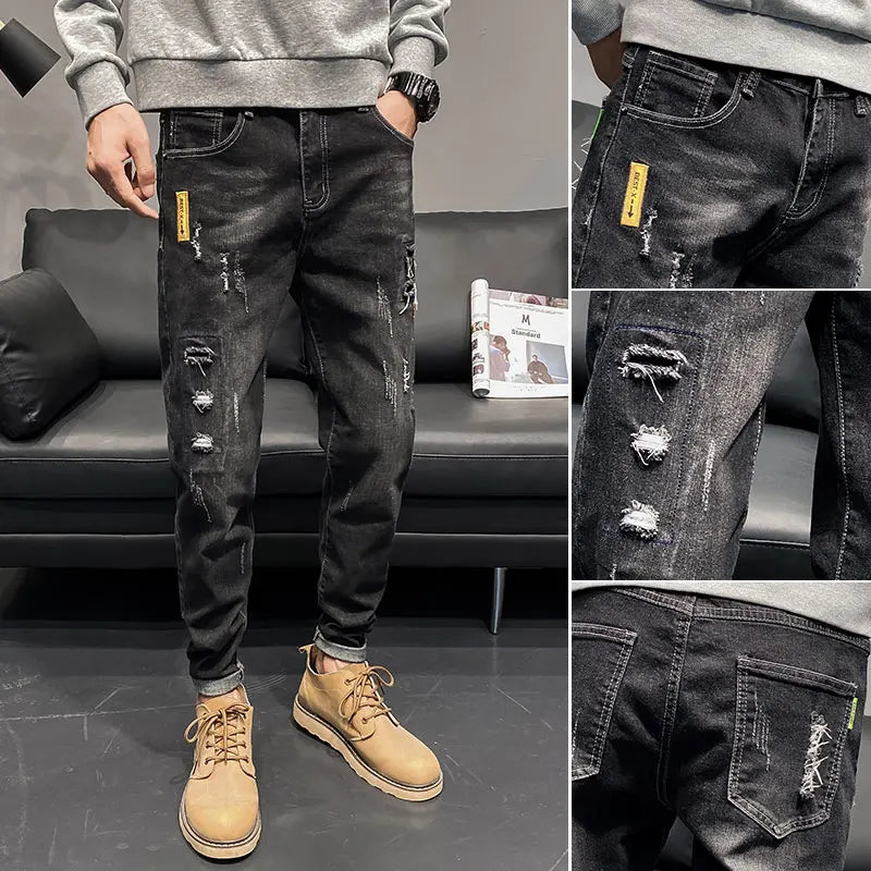 Men's Slim Fit Camouflage Jeans Casual High Stretch Denim