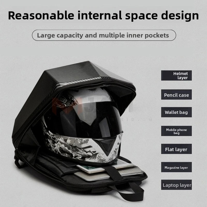 Motorcycle backpack waterproof motorcycle helmet ABS hard shell shoulders riding bag