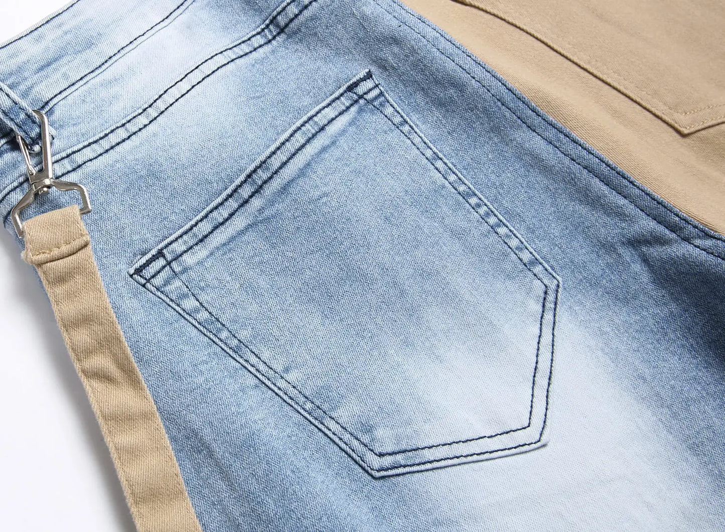 Denim Pencil Pants Pockets Splice Zipper Slim Fit Waist Regular Casual Straight legs