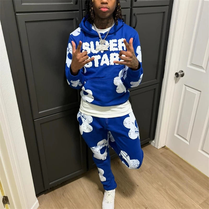 Men's & Women's Hip hop Tracksuit 2 Pieces Set Drawstring Hoodies Sportswear