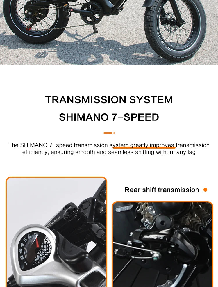 STLF Practical Electric Mountain Fatbike 20-Inch Fat Tire Electric Dirt Electric Bicycle