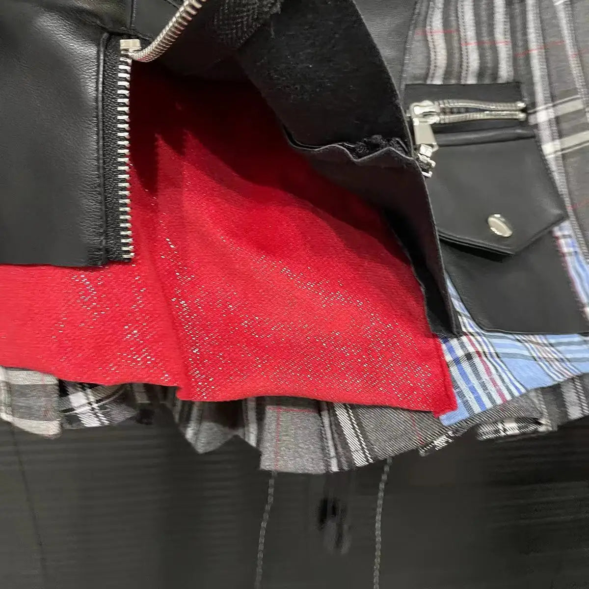 Women Trend Denim PU Leather Short Skirt Fashion Modern