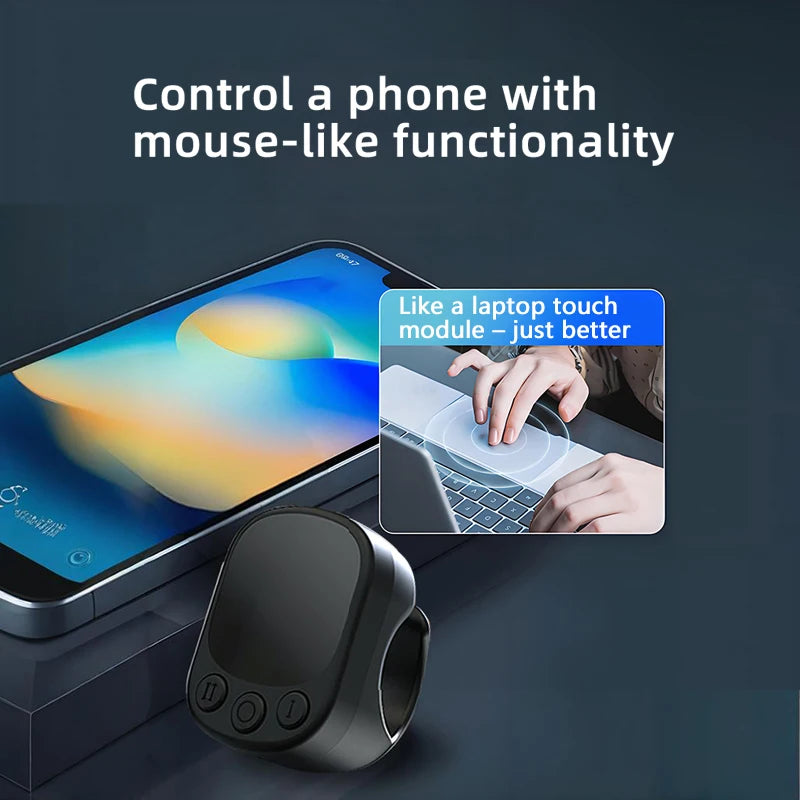 Tiktok Scrolling Ring Remote Control Touchpad Camera Shutter Mouse Ring for Short Video Control Compatible with iPhone iPad