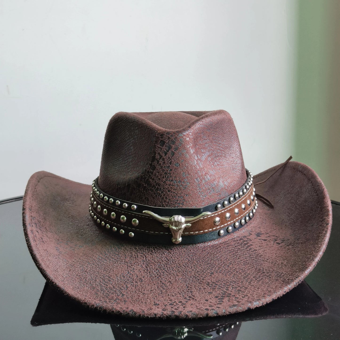 Faux Leather Western Cowboy Hats Men Women retro cowboy hats big brim cowgirl hat knight hat men. Australian