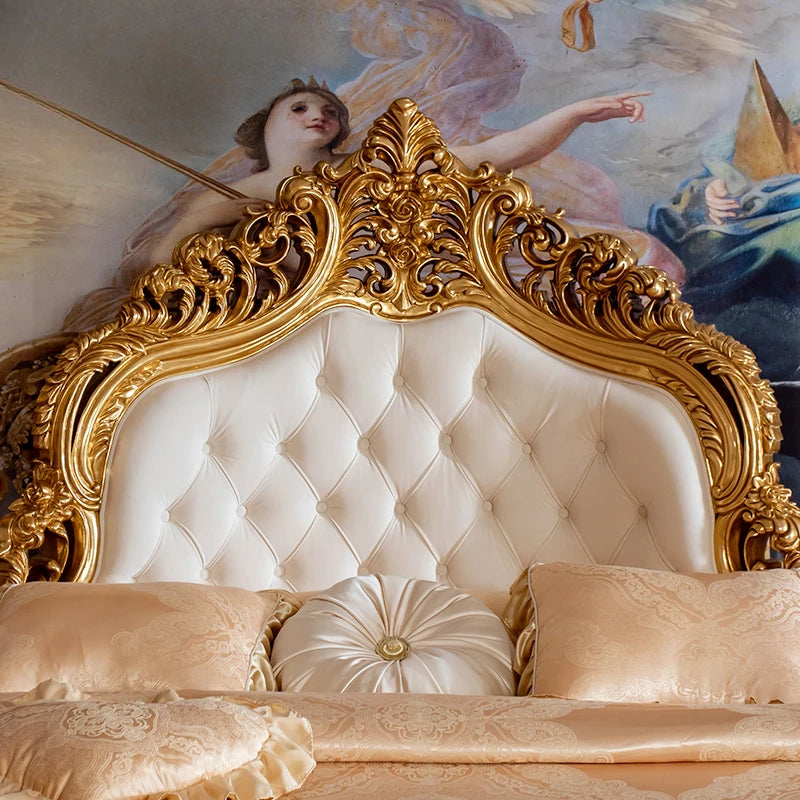 European Luxury Round Bed Design Aesthetics Romantic Comfortable Bed Castle King Size Muebles elegant