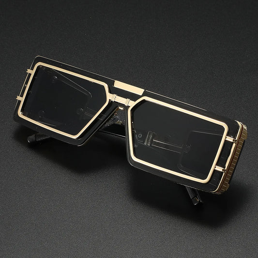 Sunglasses Men Square Sun Glasses Designer T-show  Eyewear Unisex Fashion Heavy Metal Luxury Shades