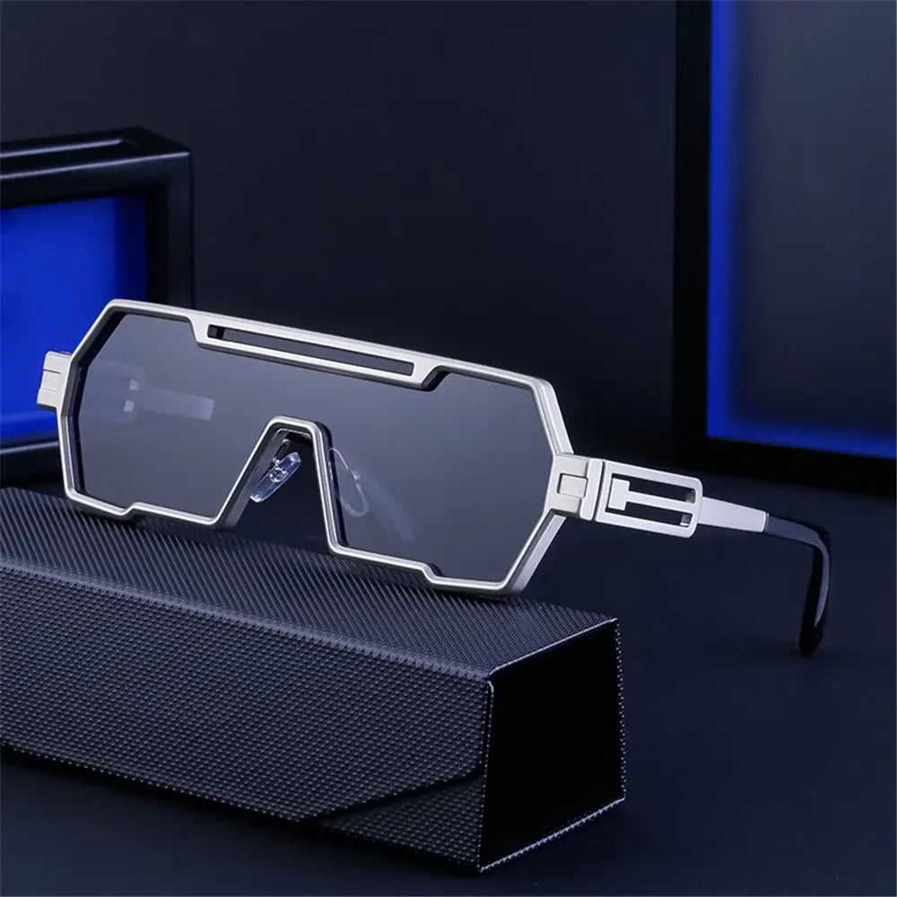 Metal Fashion Big Frame UV400 Protection Odd shape Sun Glasses for Men