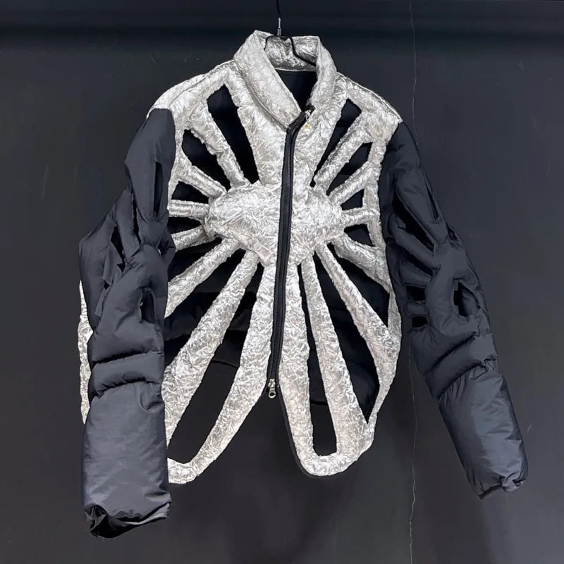 PFHQ Camouflage Vest Jacket Sleeveless Hollow Out Niche Zipper Contrast Color American Streetwear