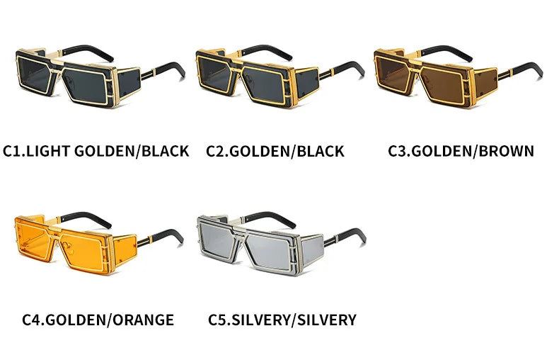 Sunglasses Men Square Sun Glasses Designer T-show  Eyewear Unisex Fashion Heavy Metal Luxury Shades