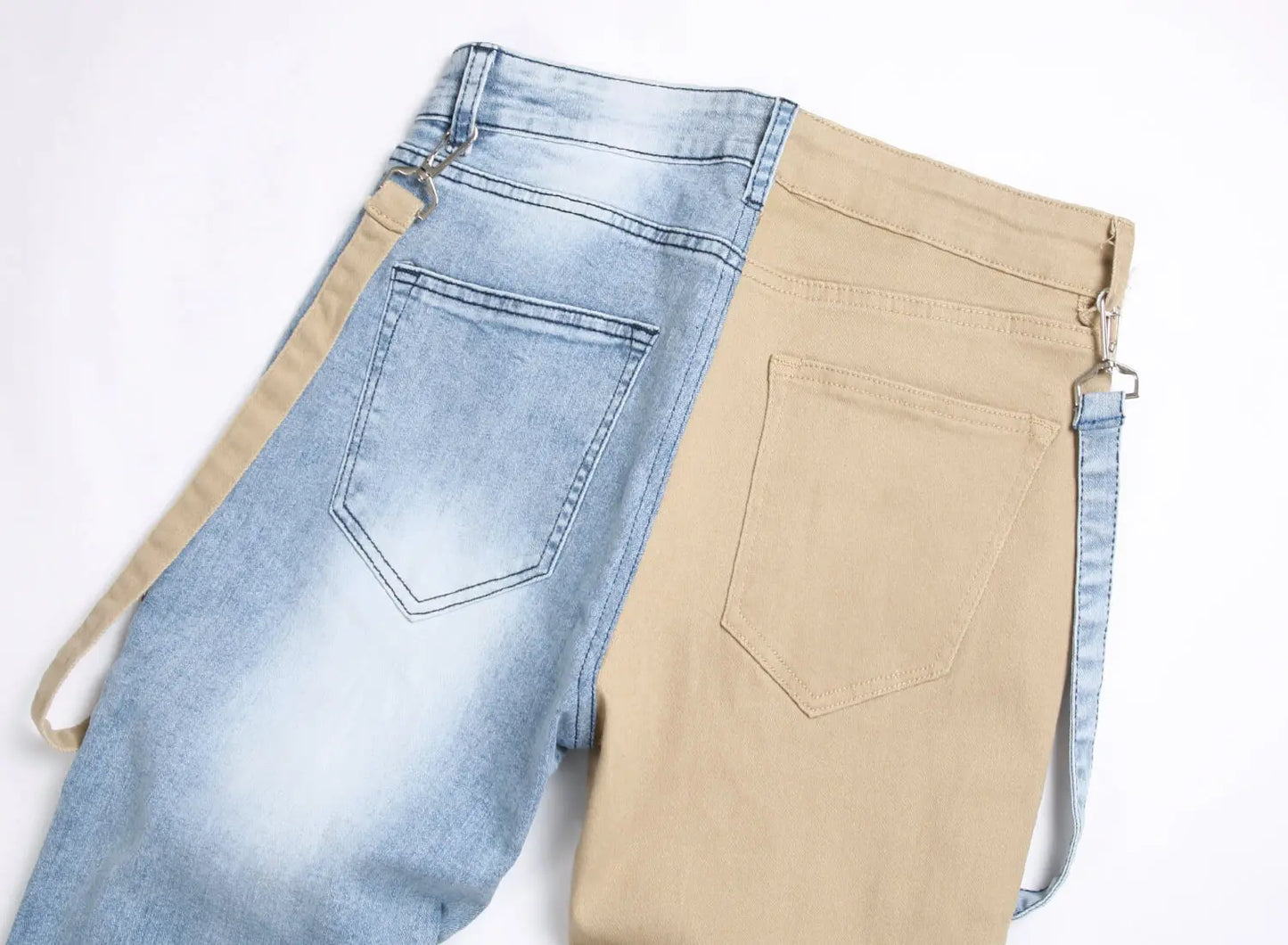 Denim Pencil Pants Pockets Splice Zipper Slim Fit Waist Regular Casual Straight legs