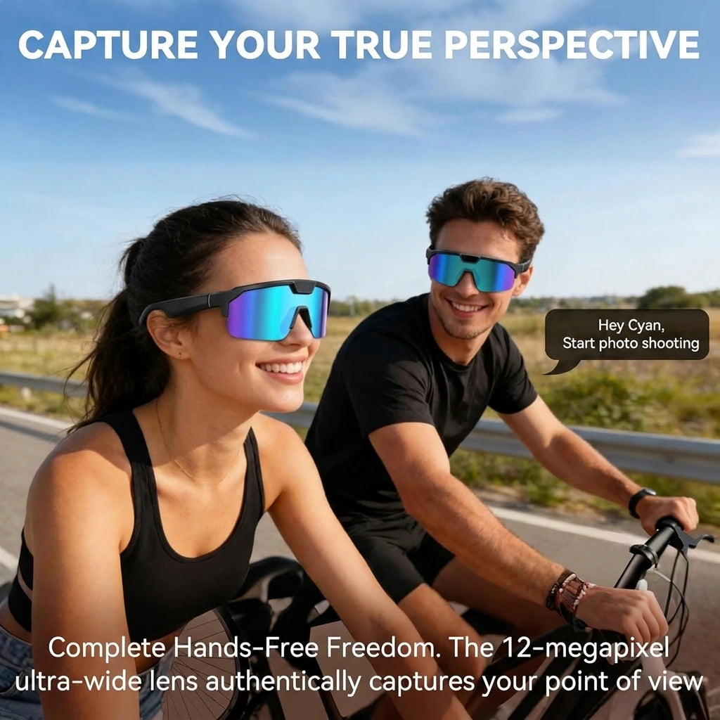 2026-27 New 1200P Camera Smart Goggles/ shades. Men 8MP Pixel Anti-shake Video ChatGPT Translation Dual Mic Audio