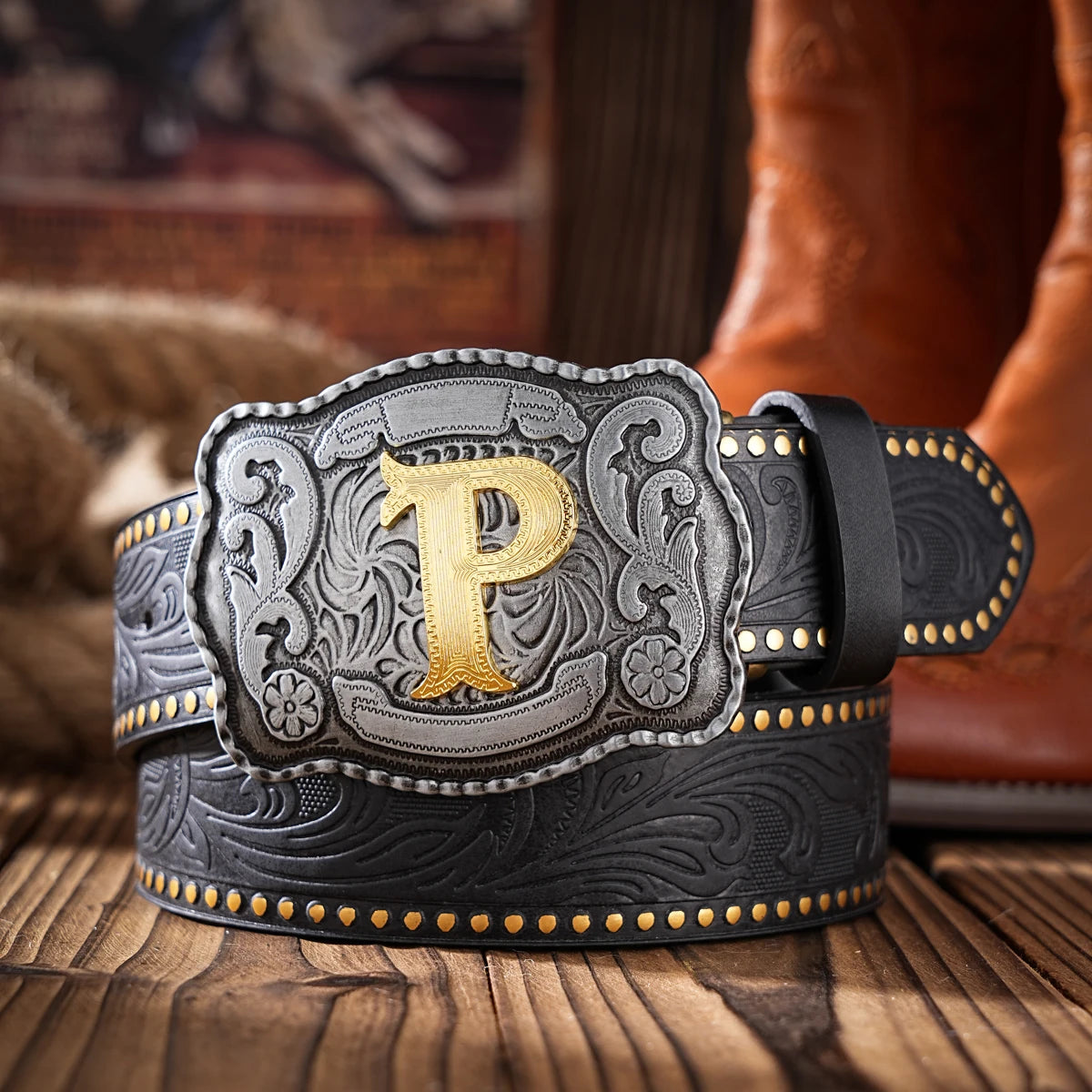 A Western-style PU material belt for both men and women, a casual, retro and classic personalized belt