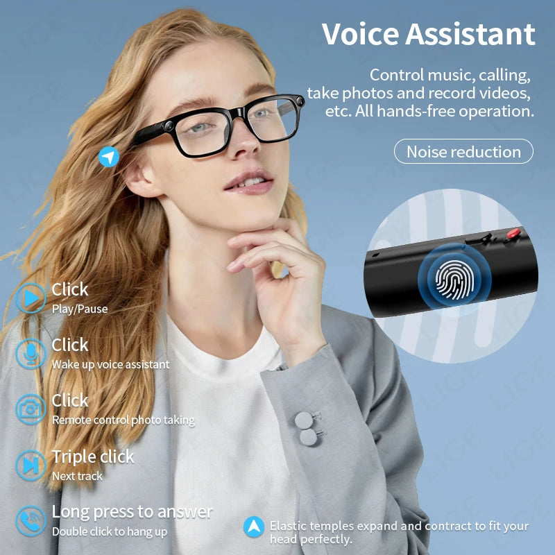 Smart AI Translation Smart Glasses 800W HD Camera 1080P Video WIFI transmission Bluetooth Call