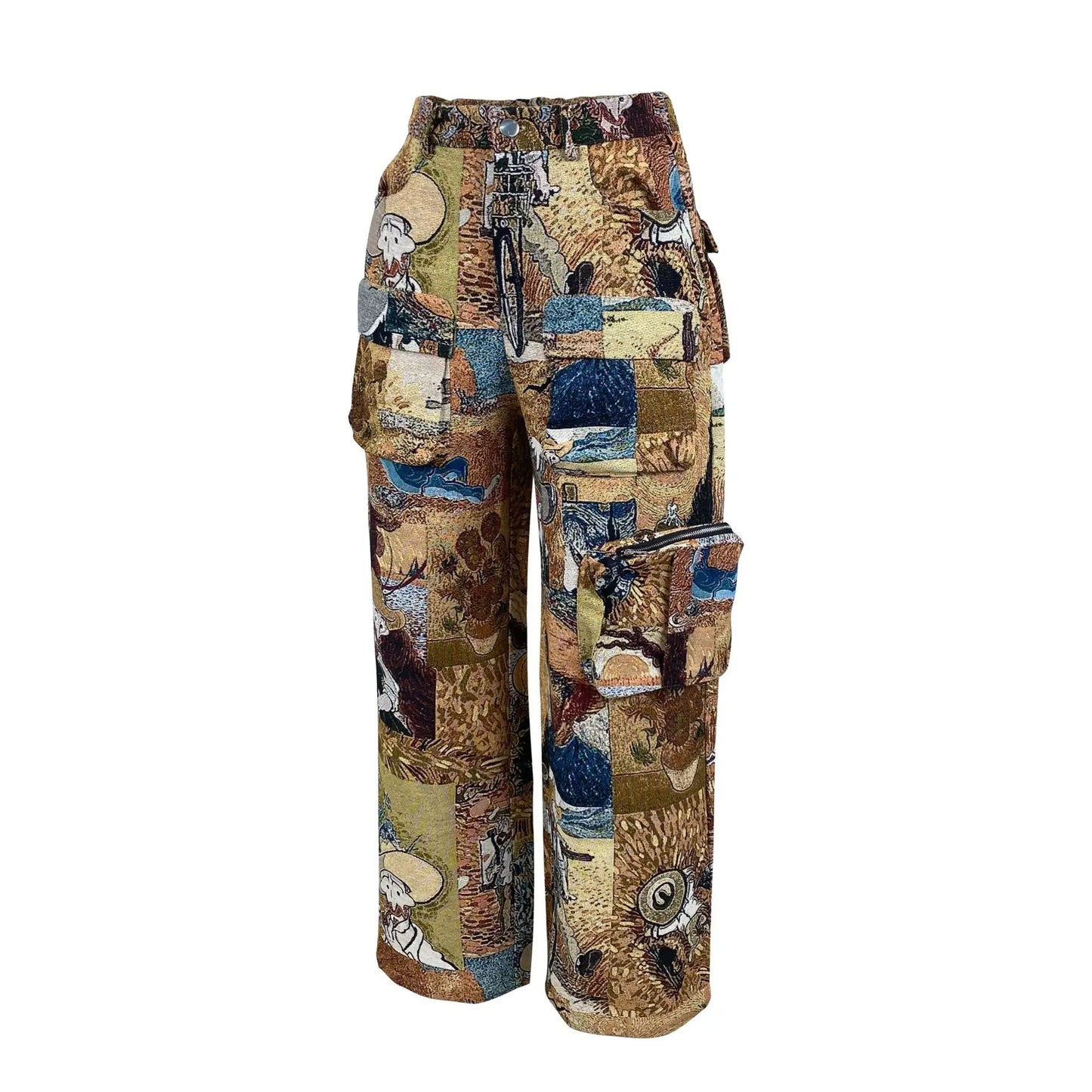YAYA Vintage Wide Leg Jogger Pants Streetwear Cargo Active HipHop Sweatpants