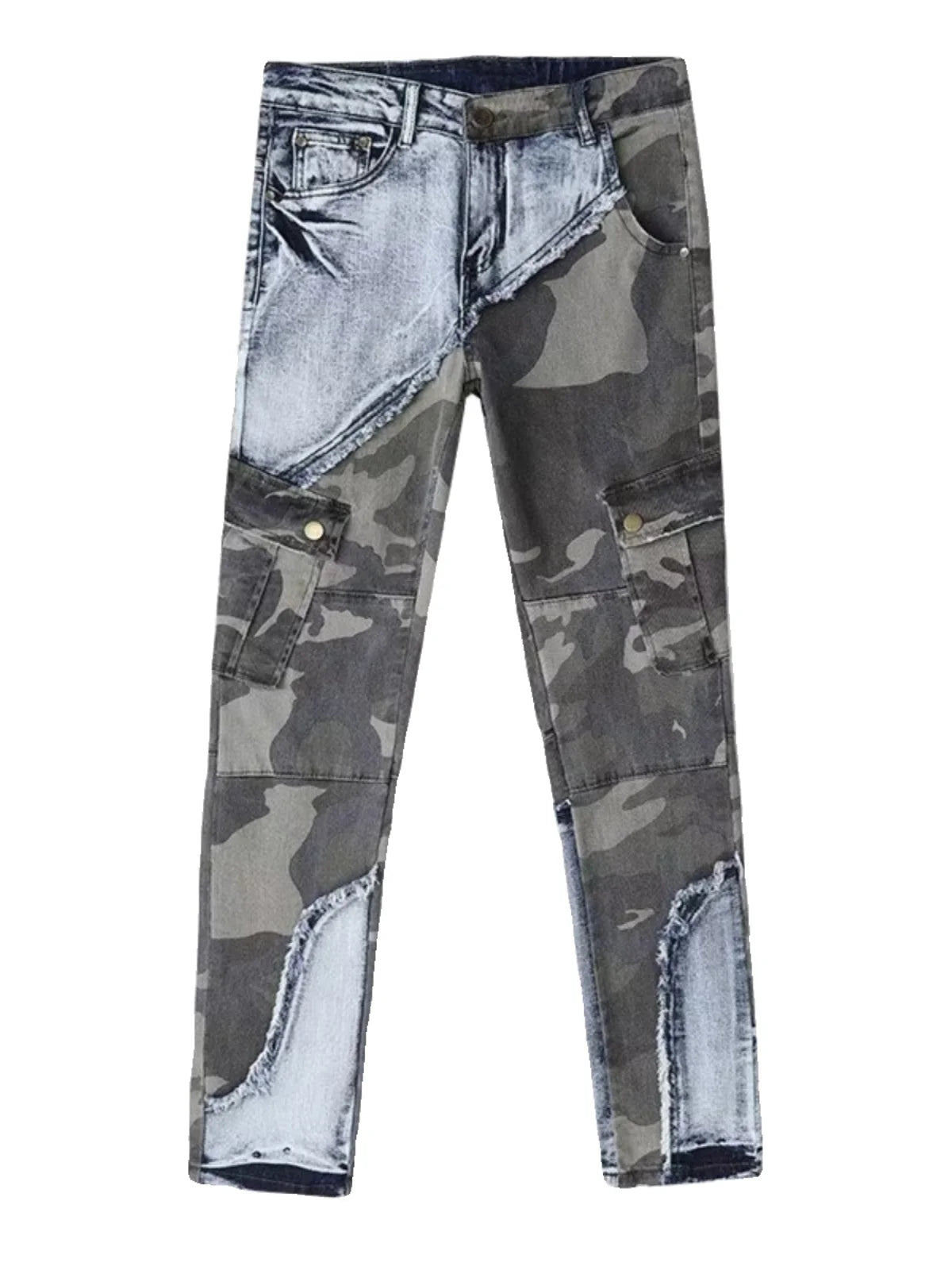 Men's Slim Fit Camouflage Jeans Casual High Stretch Denim