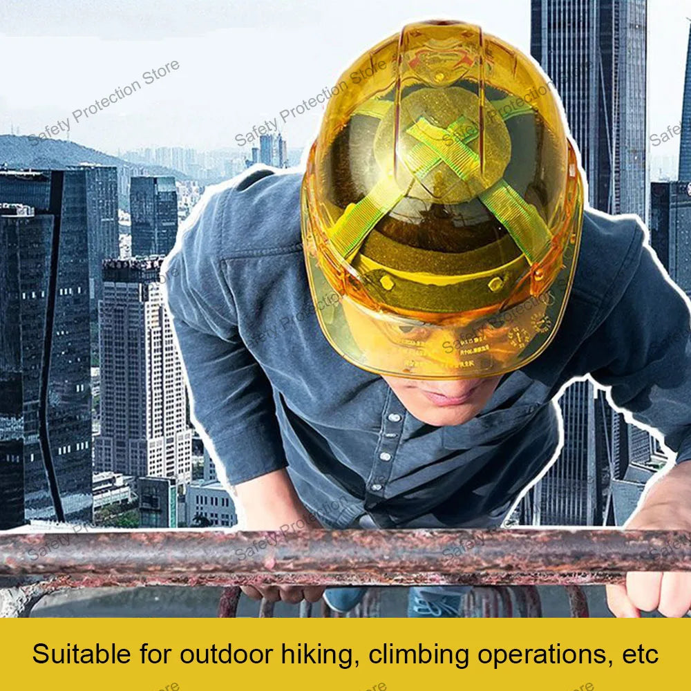 Construction Safety Helmet Worker Climbing Protective Transparent Vented Hard Hat Outdoor Workplace Head Protection Helmet