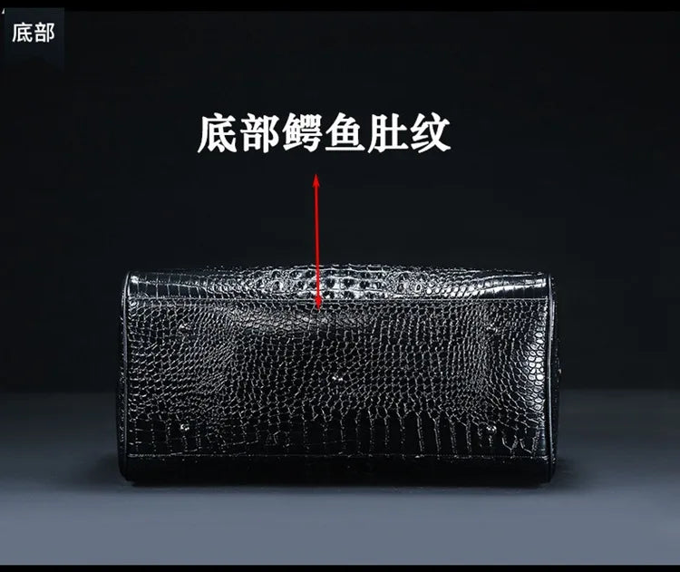 Genuine Leather crocodile pattern travel luggage with handbag backpack men's first layer cowhide trolley suitcase boarding case