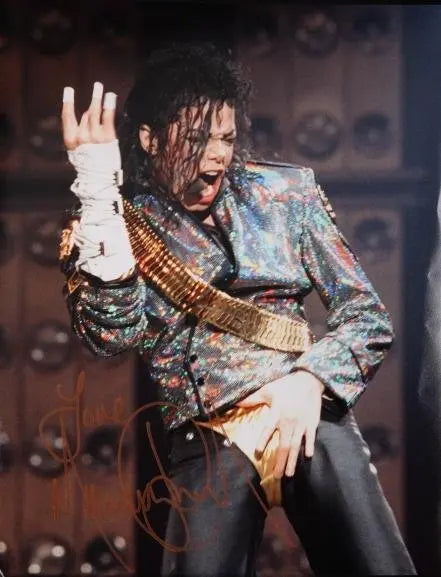 Michael Jackson BAD Laser Spandex Jacket with Golden Metal Belt