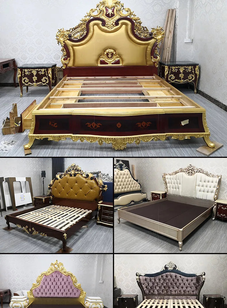 European Luxury Round Bed Design Aesthetics Romantic Comfortable Bed Castle King Size Muebles elegant