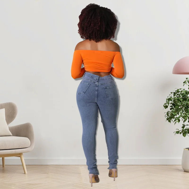 Women's Lace Up Skinny Jeans Stretch Distressed Destroyed Denim Pants Sexy Daily Date Street Going Out Night Club Party Jeans