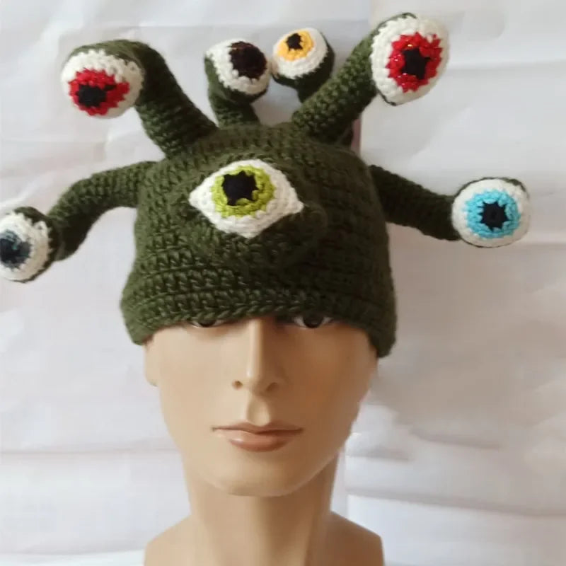 Hand-knitted Octopus Eye Hats Fall/Winter Tentacle Hats Men's and Women's Monster Hats