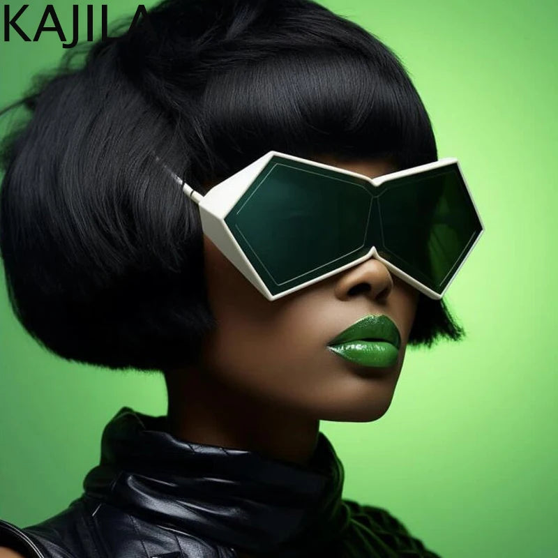 Women 2026 Luxury Brand Big Frame Shield Sun Glasses For Ladies Wrap Eyewear