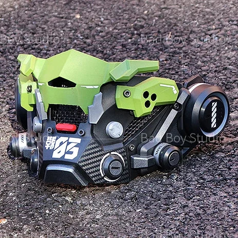 Cyber Role Punk Mask Sci-fi Mecha Machine Can Half Face Mask Cos Battle Cosplay Anime Props Halloween Costumes for Men Man