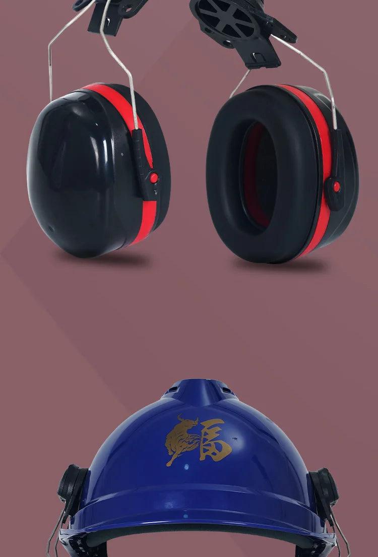 Anti-noise On-Helmet Earmuffs Ear Protector For Safety Helmet Cap Use Factory Construction Work Safety Hearing Protection