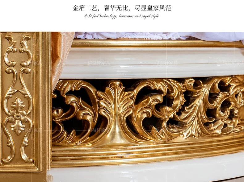 European Luxury Round Bed Design Aesthetics Romantic Comfortable Bed Castle King Size Muebles elegant