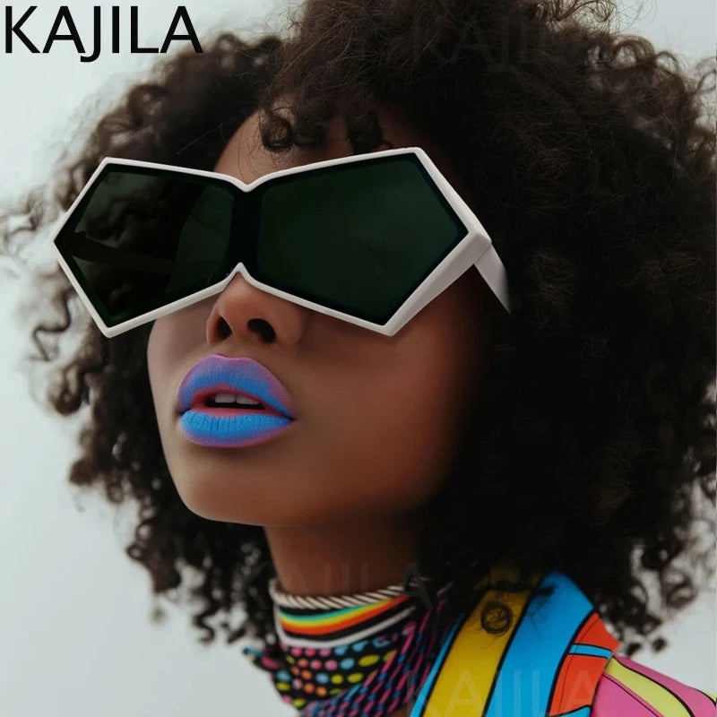 Women 2026 Luxury Brand Big Frame Shield Sun Glasses For Ladies Wrap Eyewear