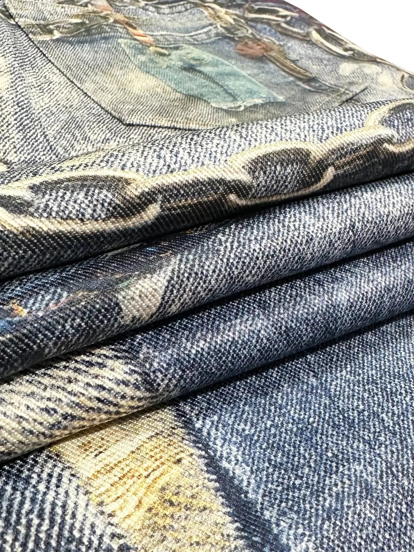 Women Denim Casual Leather Wide Leg Pants Streetwear Lady Loose Straight-Leg Jeans