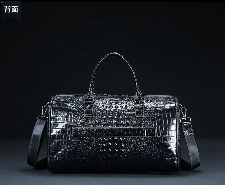 Genuine Leather crocodile pattern travel luggage with handbag backpack men's first layer cowhide trolley suitcase boarding case