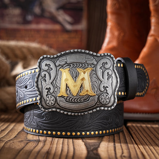 A Western-style PU material belt for both men and women, a casual, retro and classic personalized belt