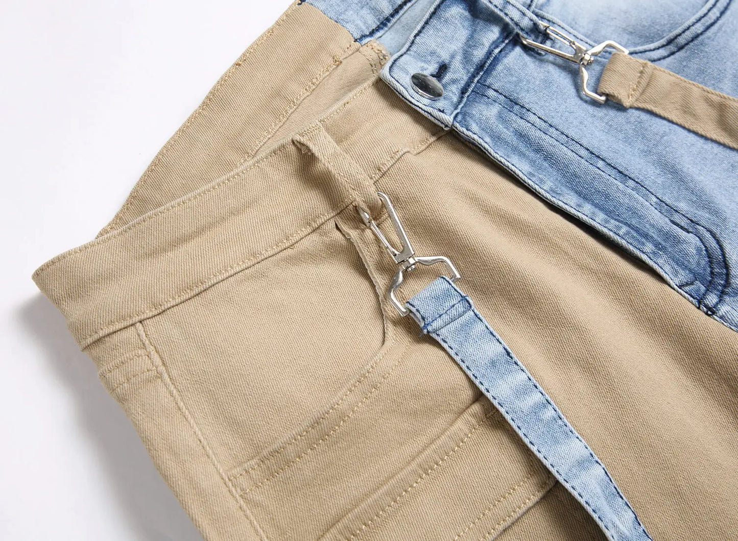Denim Pencil Pants Pockets Splice Zipper Slim Fit Waist Regular Casual Straight legs