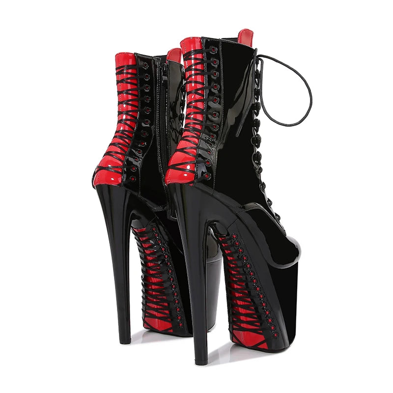 LAIJIANJINXIA New 20cm High Heels Women's Ankle Boots Waterproof Platform Thick Sole Thin Heel Sexy Night Pole Dancing Shoes