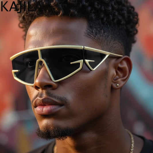 Shield Sunglasses Men Luxury Brand Vintage Irregular Windproof Sun Glasses for Women Shades UV400