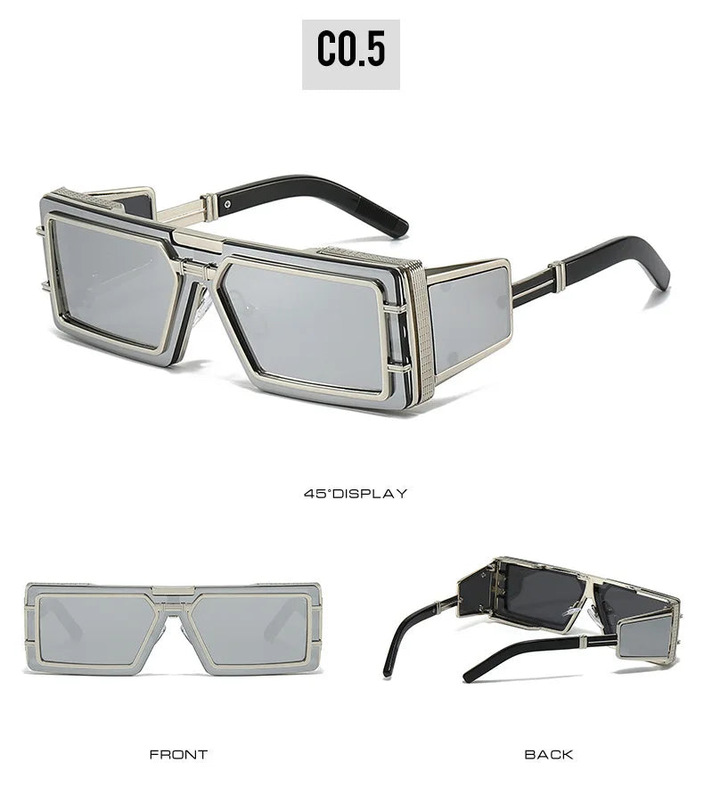 Sunglasses Men Square Sun Glasses Designer T-show  Eyewear Unisex Fashion Heavy Metal Luxury Shades