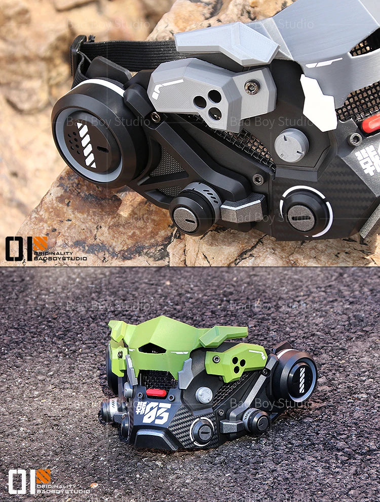 Sci Fi Mech Half Face Mask Mechwarrior Mask Shooting tactical Mask