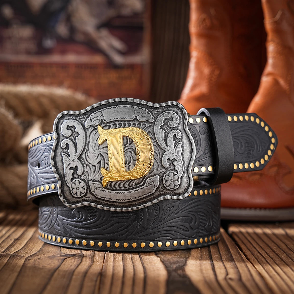 A Western-style PU material belt for both men and women, a casual, retro and classic personalized belt