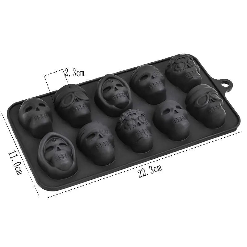 10 Grid Skull mold for Ice Cube, Chocolate Candy and Ice Cream