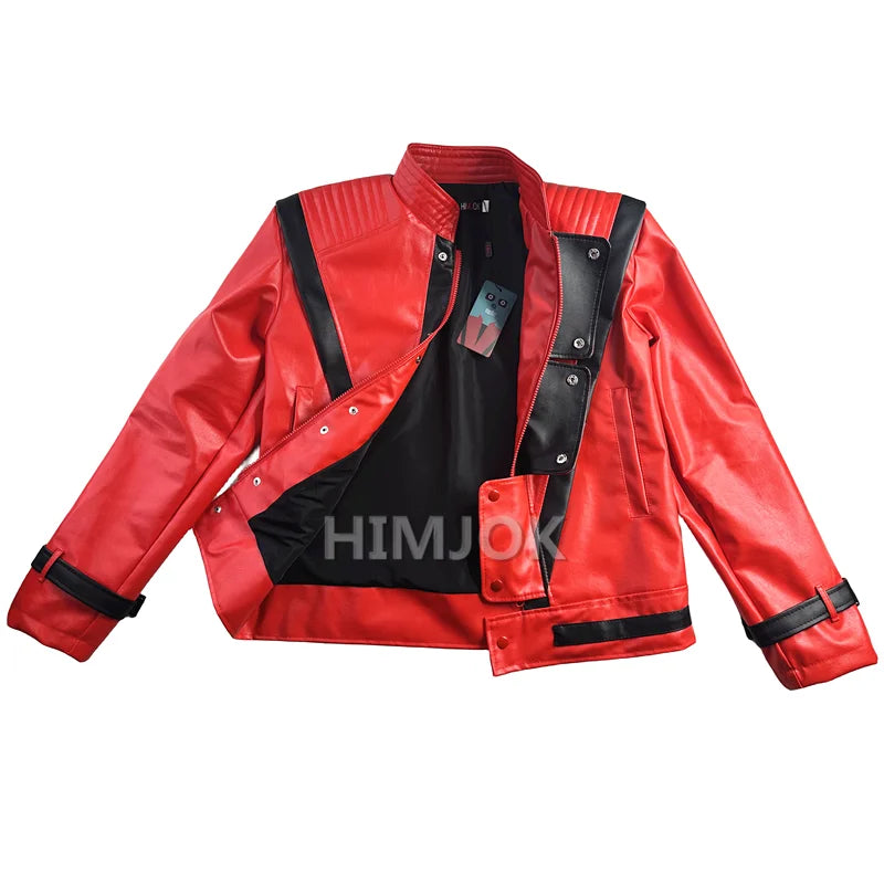 Michael Jackson Thriller Red Leather Jacket for Women/ men
