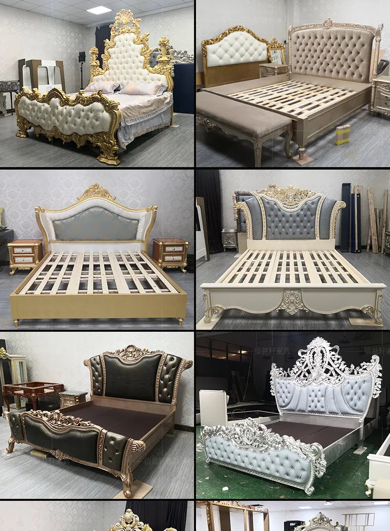 European Luxury Round Bed Design Aesthetics Romantic Comfortable Bed Castle King Size Muebles elegant