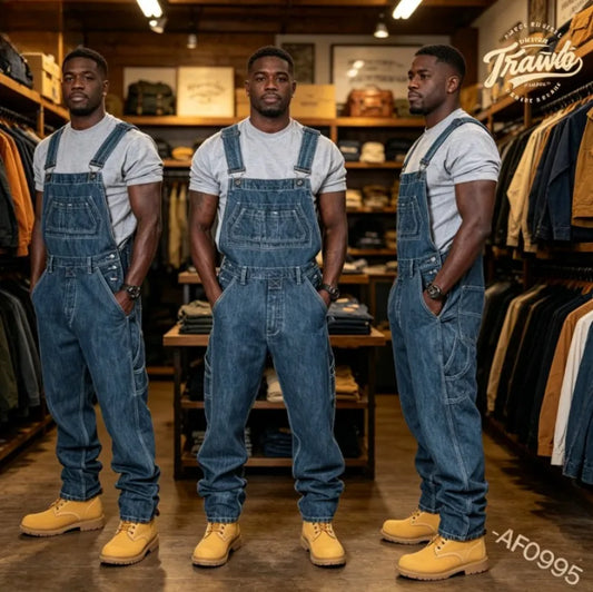Men‘s Ripped Denim Overalls – Distressed Look Soft Functional Pockets & Durable – Perfect for Gardening Construction Cosplay