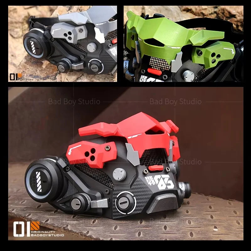 Sci Fi Mech Half Face Mask Mechwarrior Mask Shooting tactical Mask