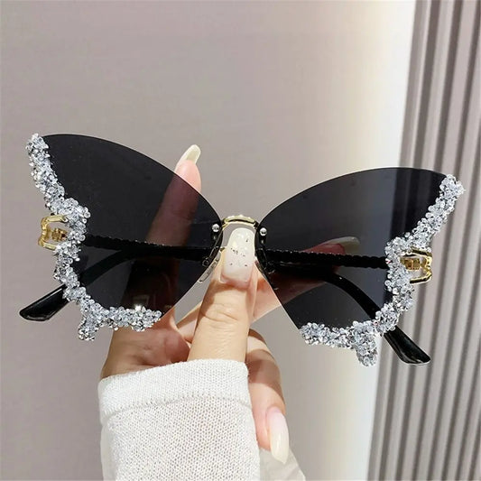 Luxury Eyewear Diamond Butterfly Sunglasses for Women Ladies Shades