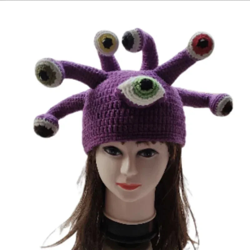 Hand-knitted Octopus Eye Hats Fall/Winter Tentacle Hats Men's and Women's Monster Hats