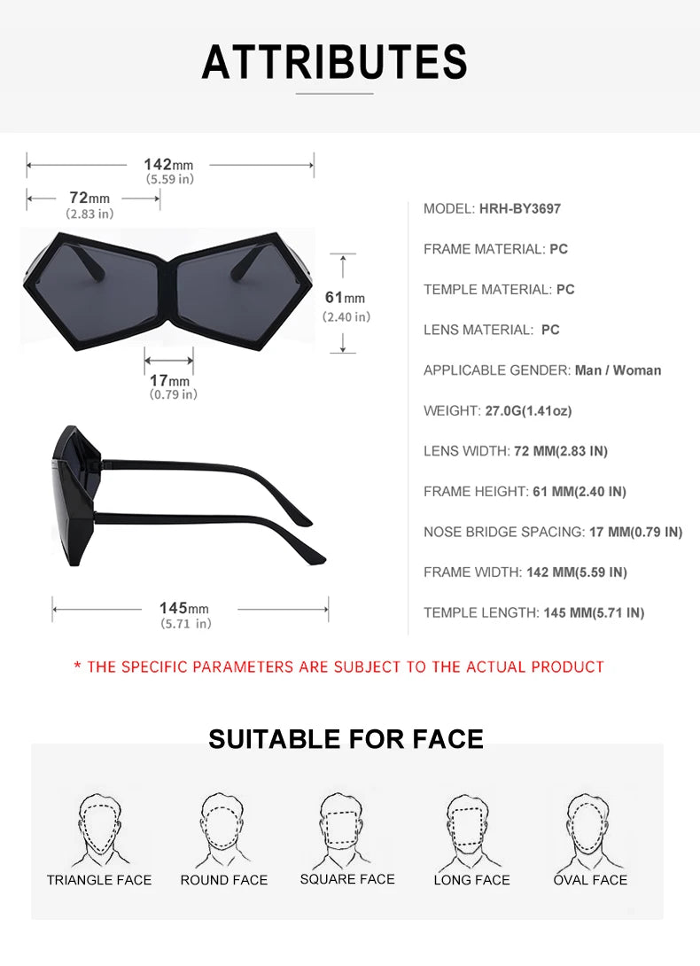 Women 2026 Luxury Brand Big Frame Shield Sun Glasses For Ladies Wrap Eyewear