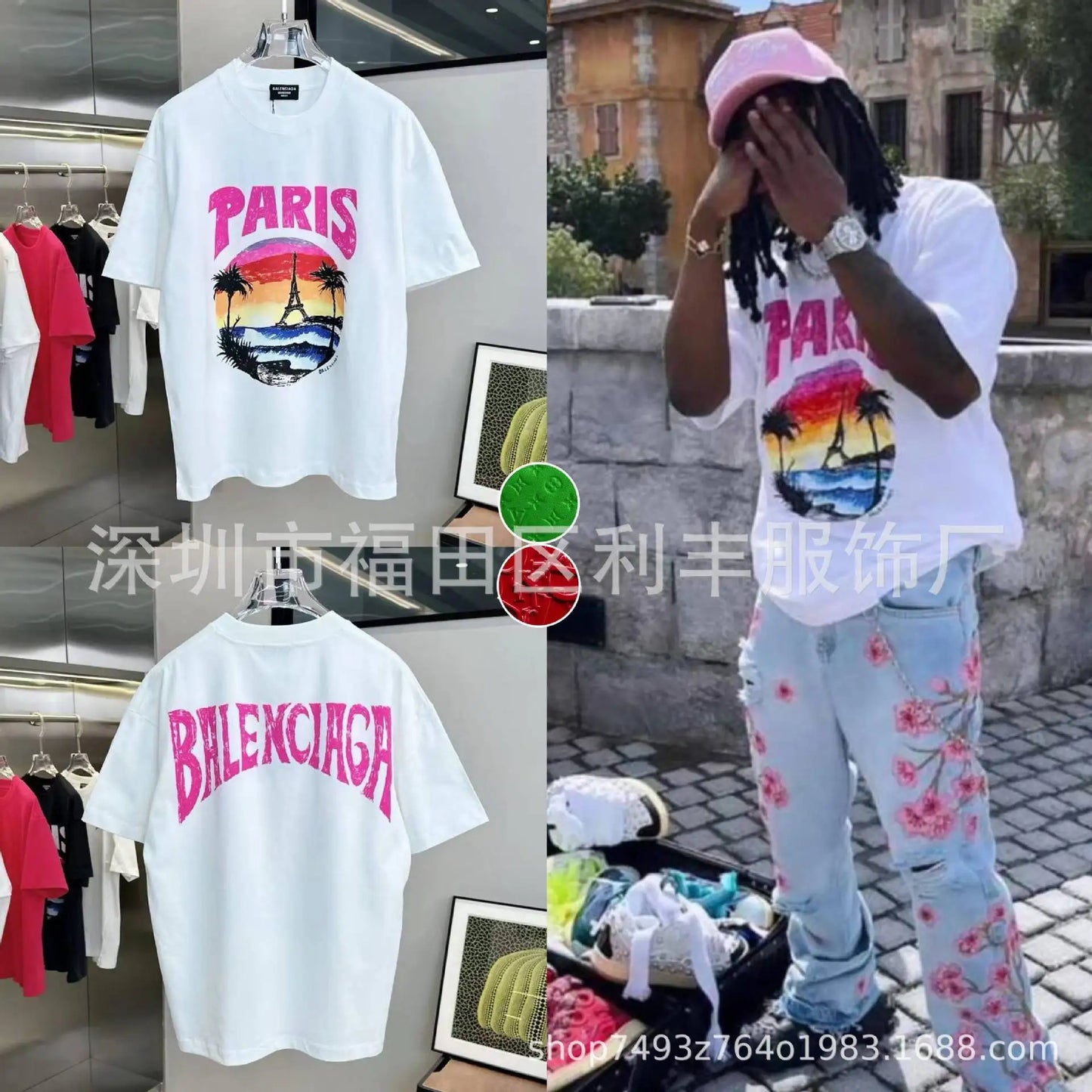 Men Jeans Print Straight Pants Men Denim Jean Button Pockets Pants Streetwear High Street Mid Waist Hole Spliced Spring Summer