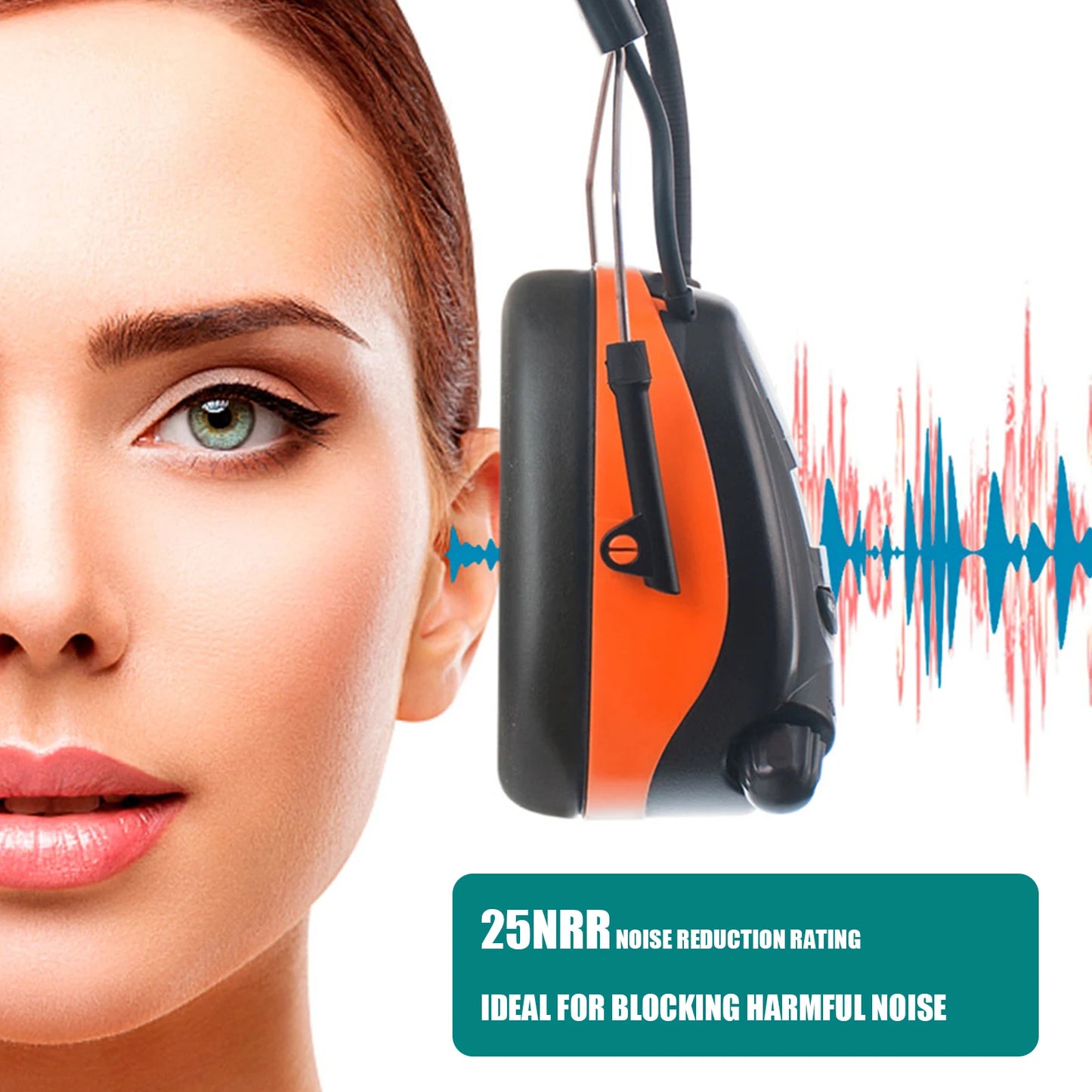PROTEAR DAB/FM Radio Ear Defenders with  Bluetooth Rechargeable Electronic Headphones SNR 30db Wireless Noise Canceling Earmuffs